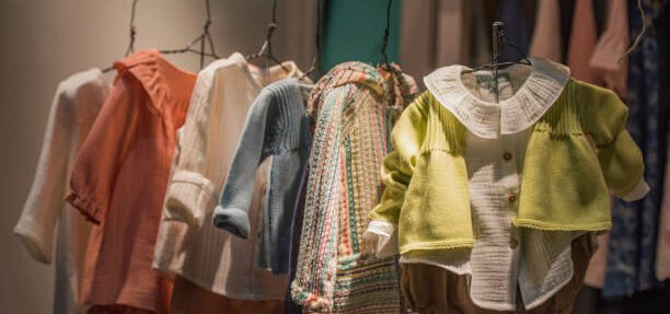 Children clothing in a store in Madrid